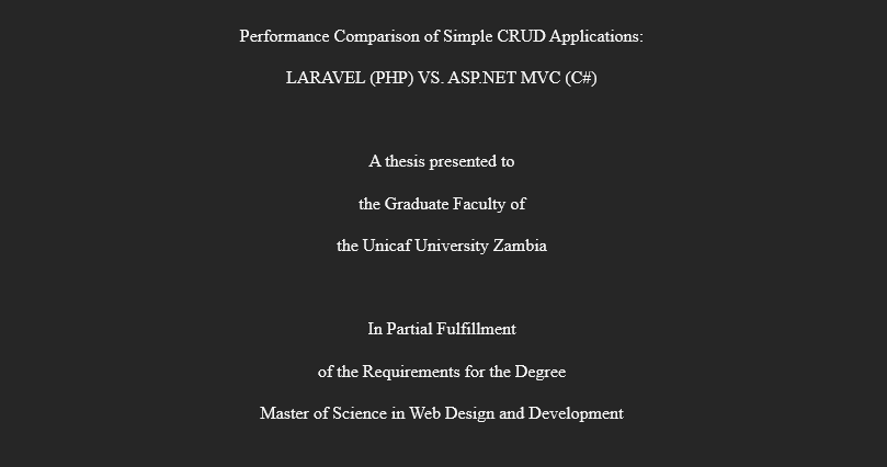 Thesis Performance Comparison